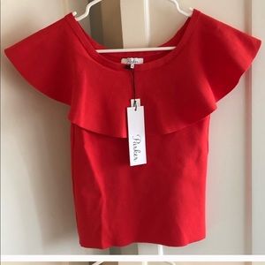 Parker off the shoulder red blouse